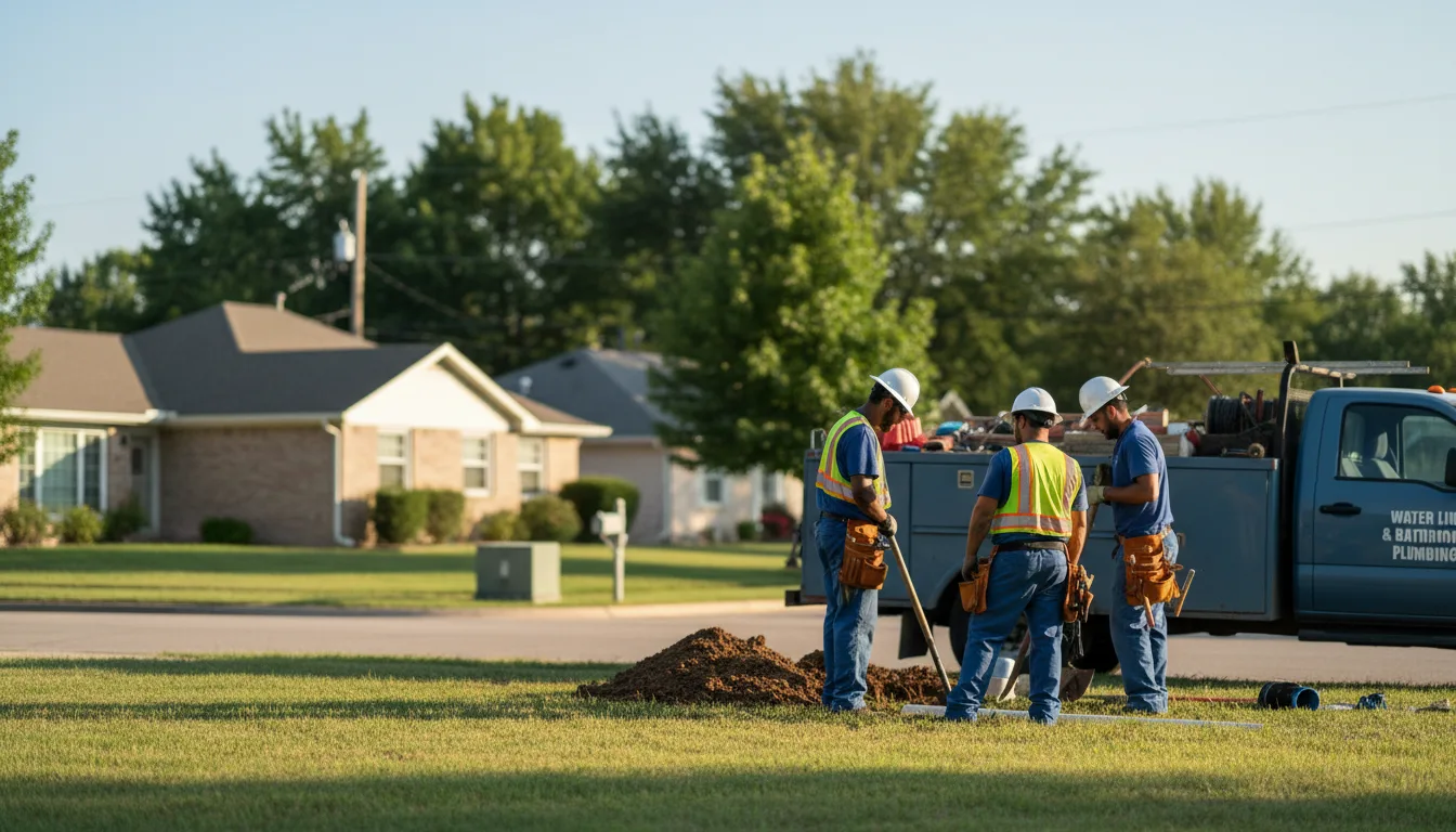 Residential water line and bathroom plumbing service in Papillion, NE